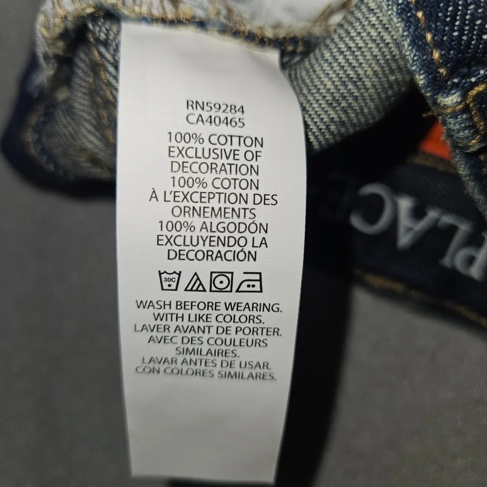 The Children's Place Straight Leg Slim Jeans Dark Wash Denim Sz 6 NWT
